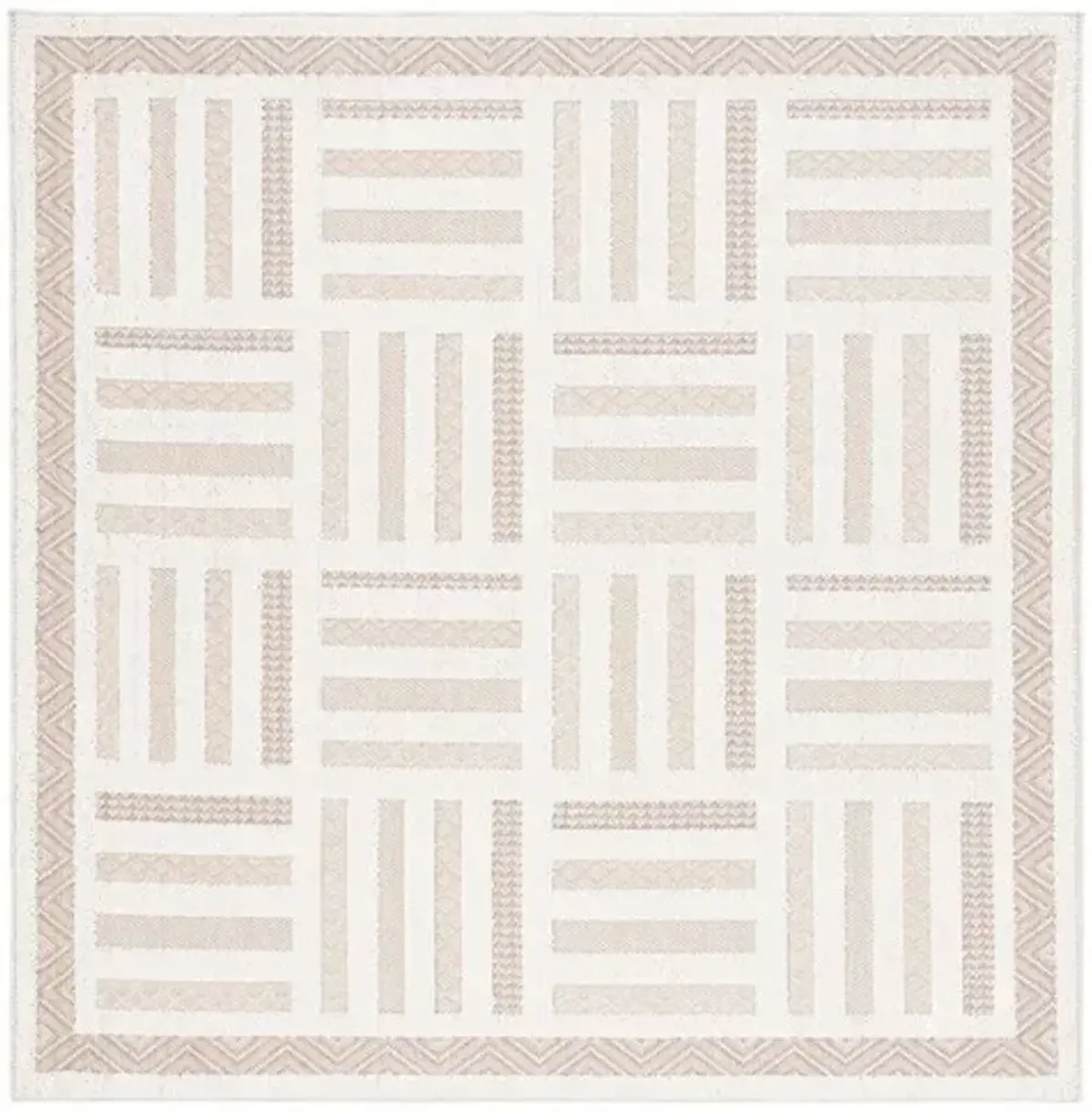 GLOBAL 418 Beige 6'-7' X 6'-7' Square Square Rug