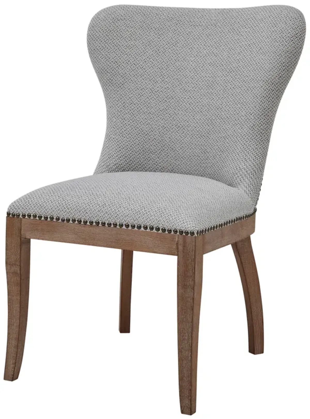 Dorsey Fabric Dining Side Chair Drift Wood Legs, Cardiff Gray - Set of 2