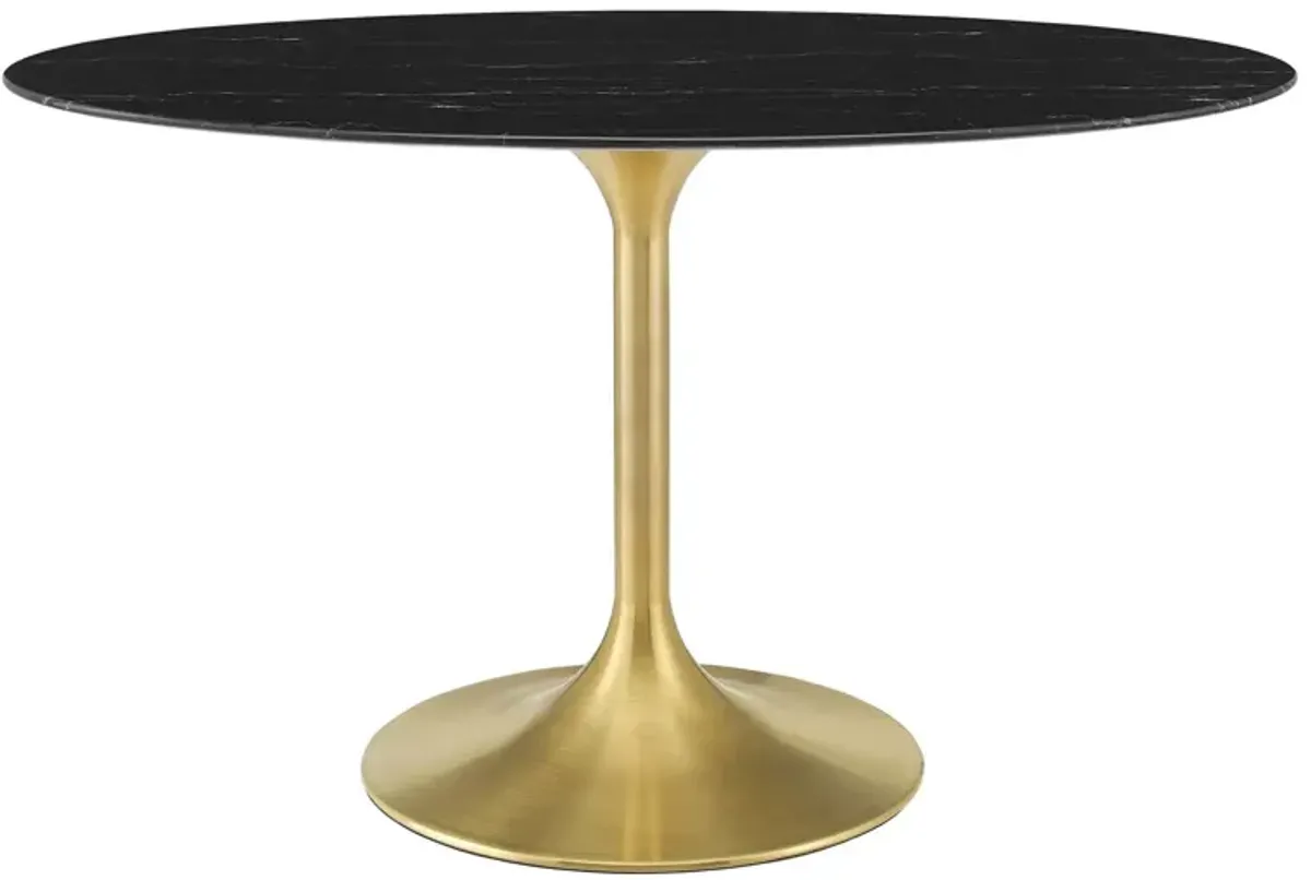 Lippa 54" Oval Artificial Marble Dining Table