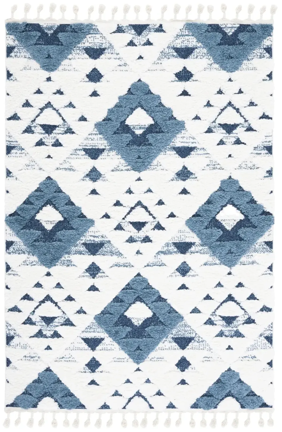 MOROCCAN TASSEL SHAG 688 BLUE  11' x 15' Large Rectangle Rug