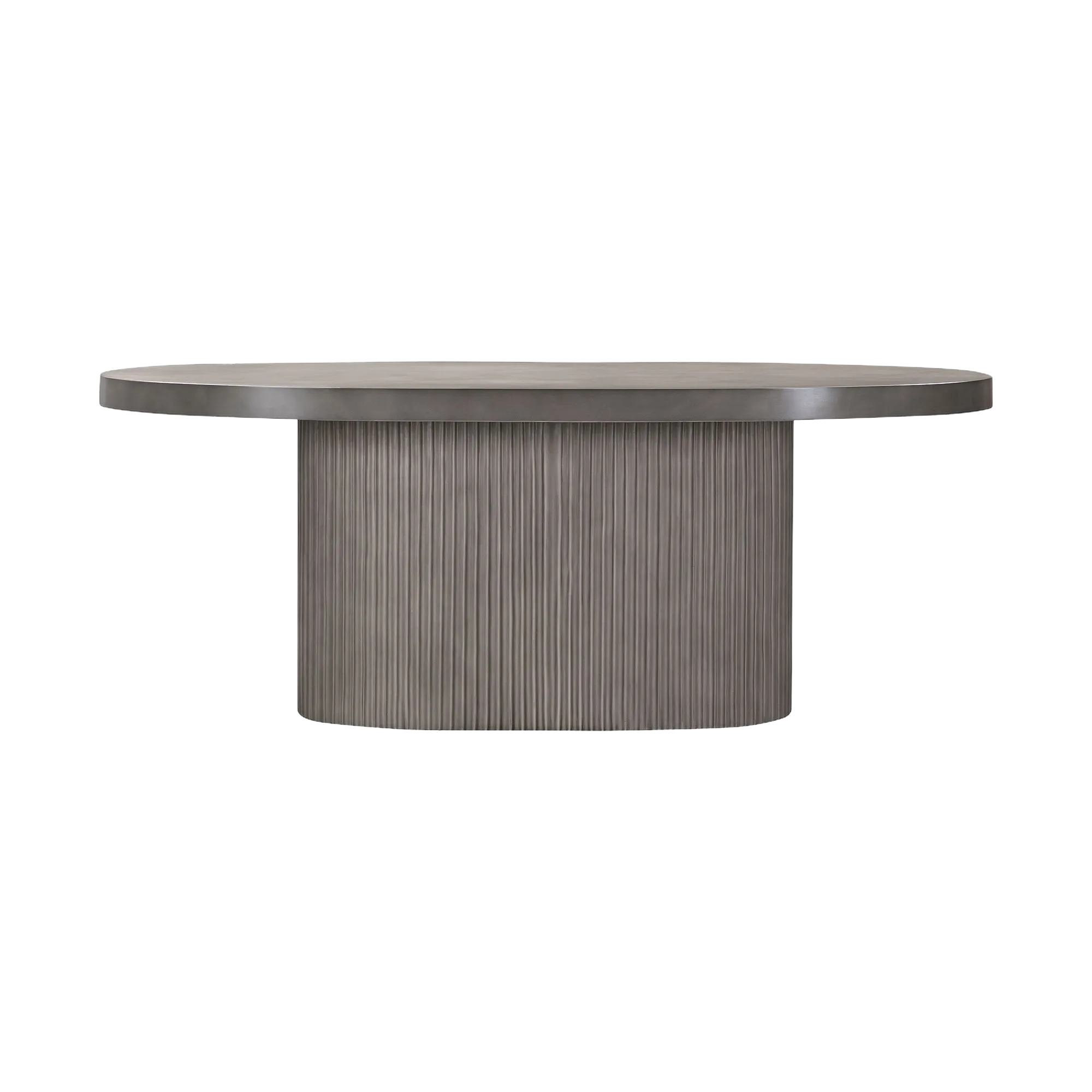 Wave Oval Dining Table in Gray Concrete