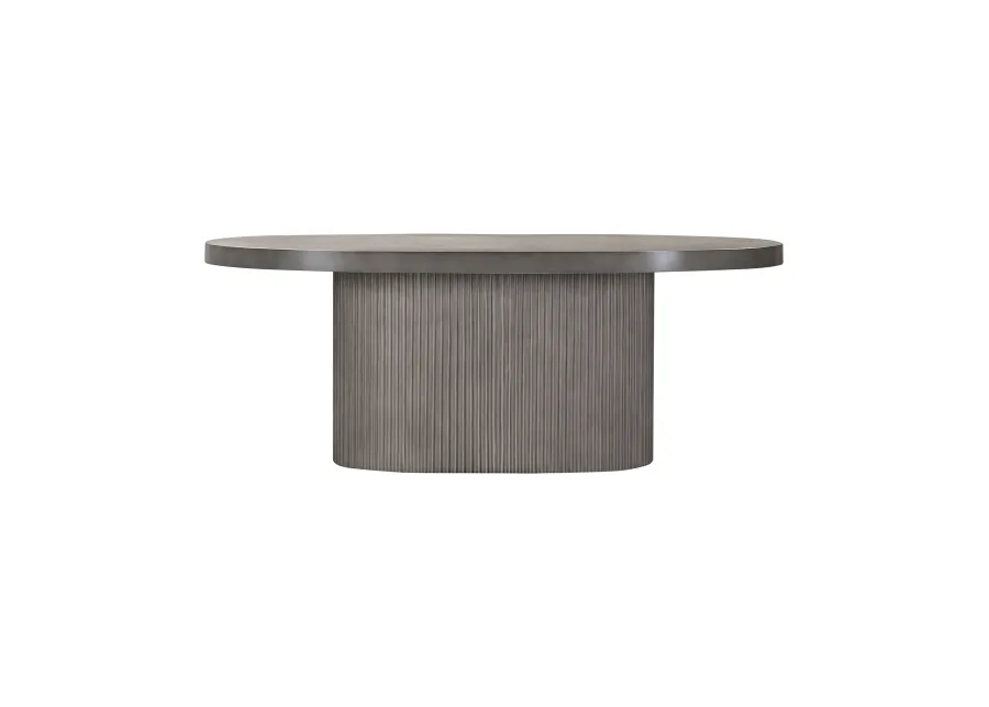 Wave Oval Dining Table in Gray Concrete