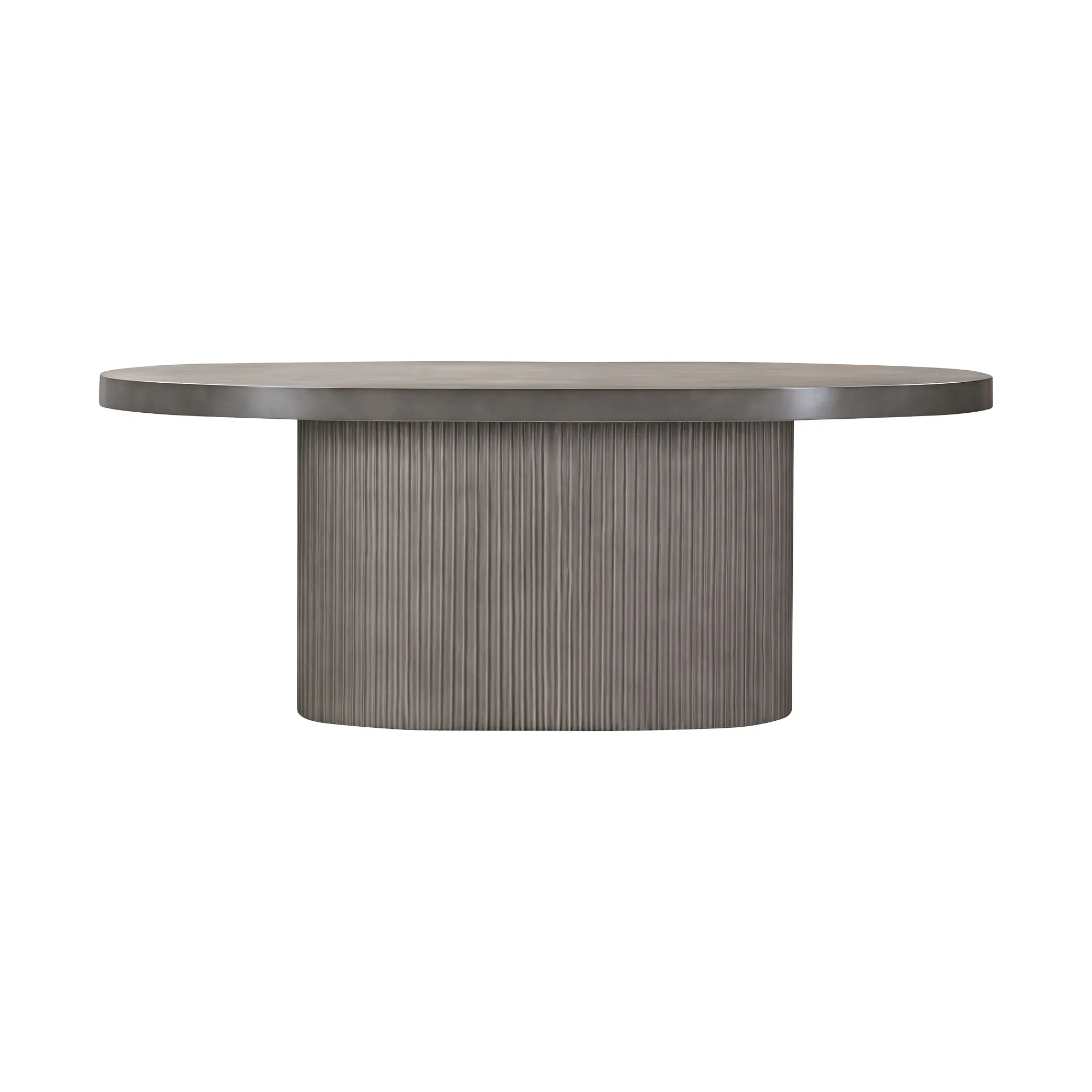 Wave Oval Dining Table in Gray Concrete