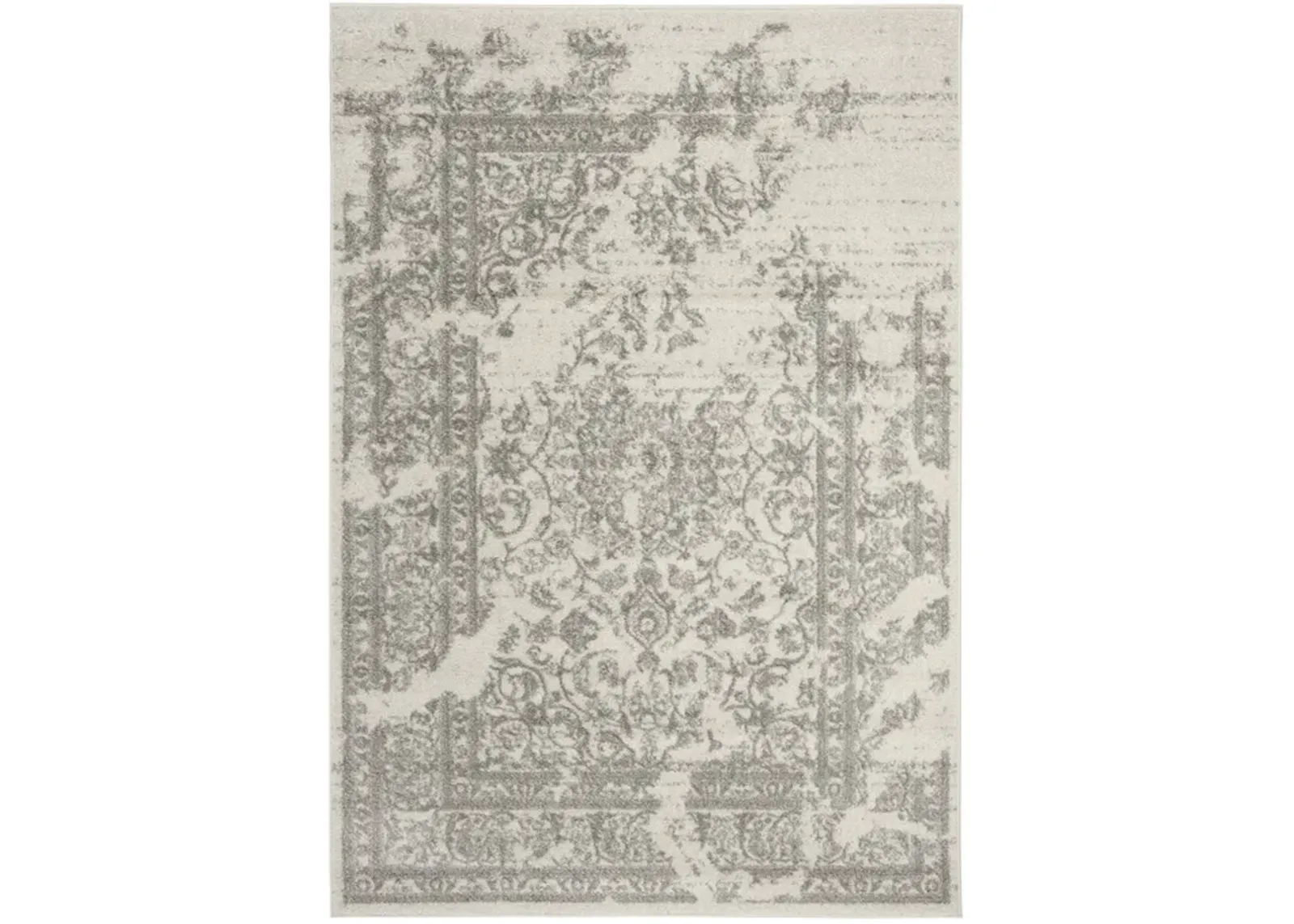 Adirondack Contemporary Ivory / Silver 2'-6" X 22' Powerloomed Rug