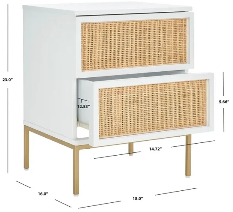 ZADIE 2 DRAWER RATTAN NIGHTSTAND