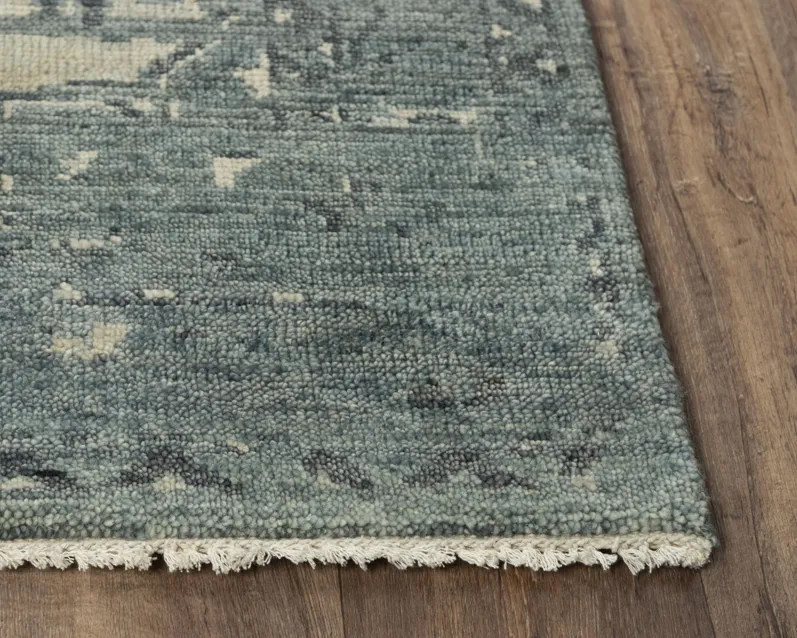 Belmont Blue  Hand Spun Wool 9'x12' Rectangle Rug