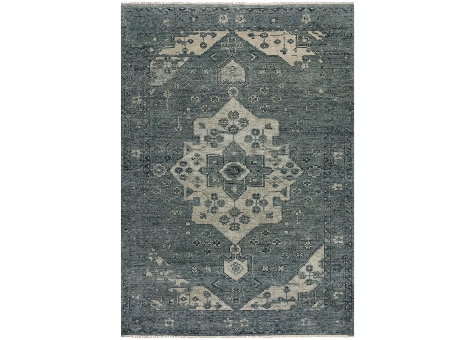 Belmont Blue  Hand Spun Wool 9'x12' Rectangle Rug