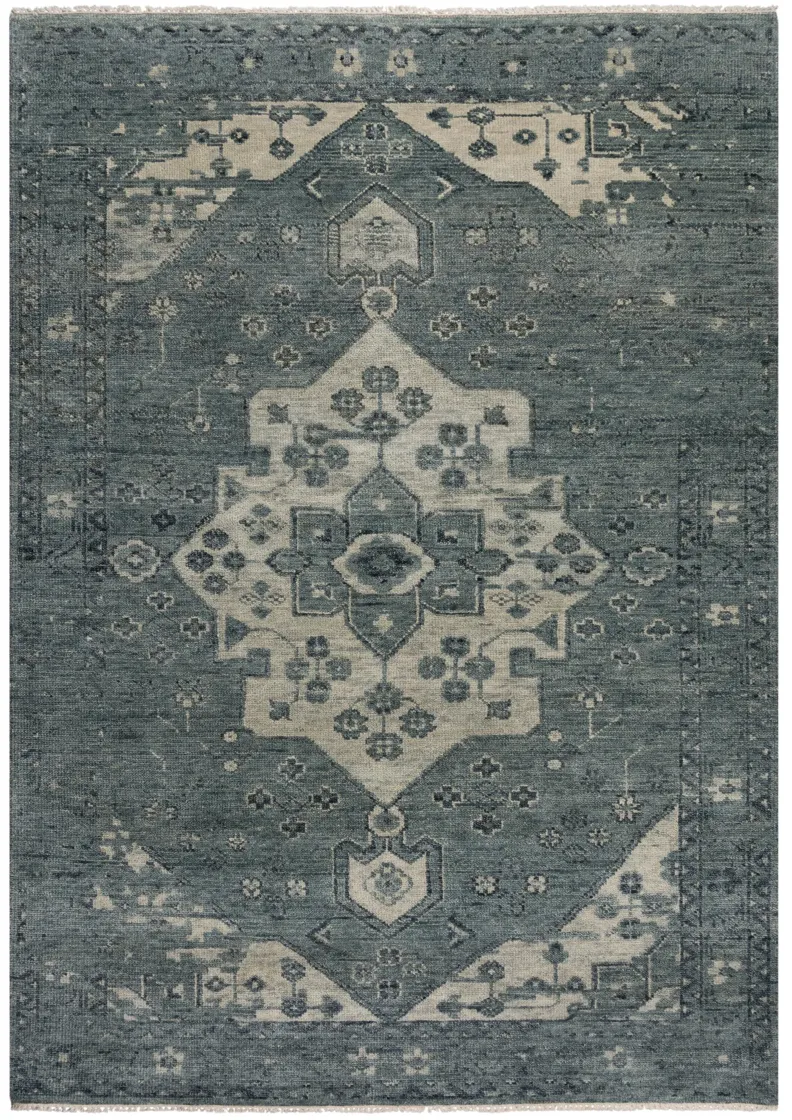 Belmont Blue  Hand Spun Wool 9'x12' Rectangle Rug