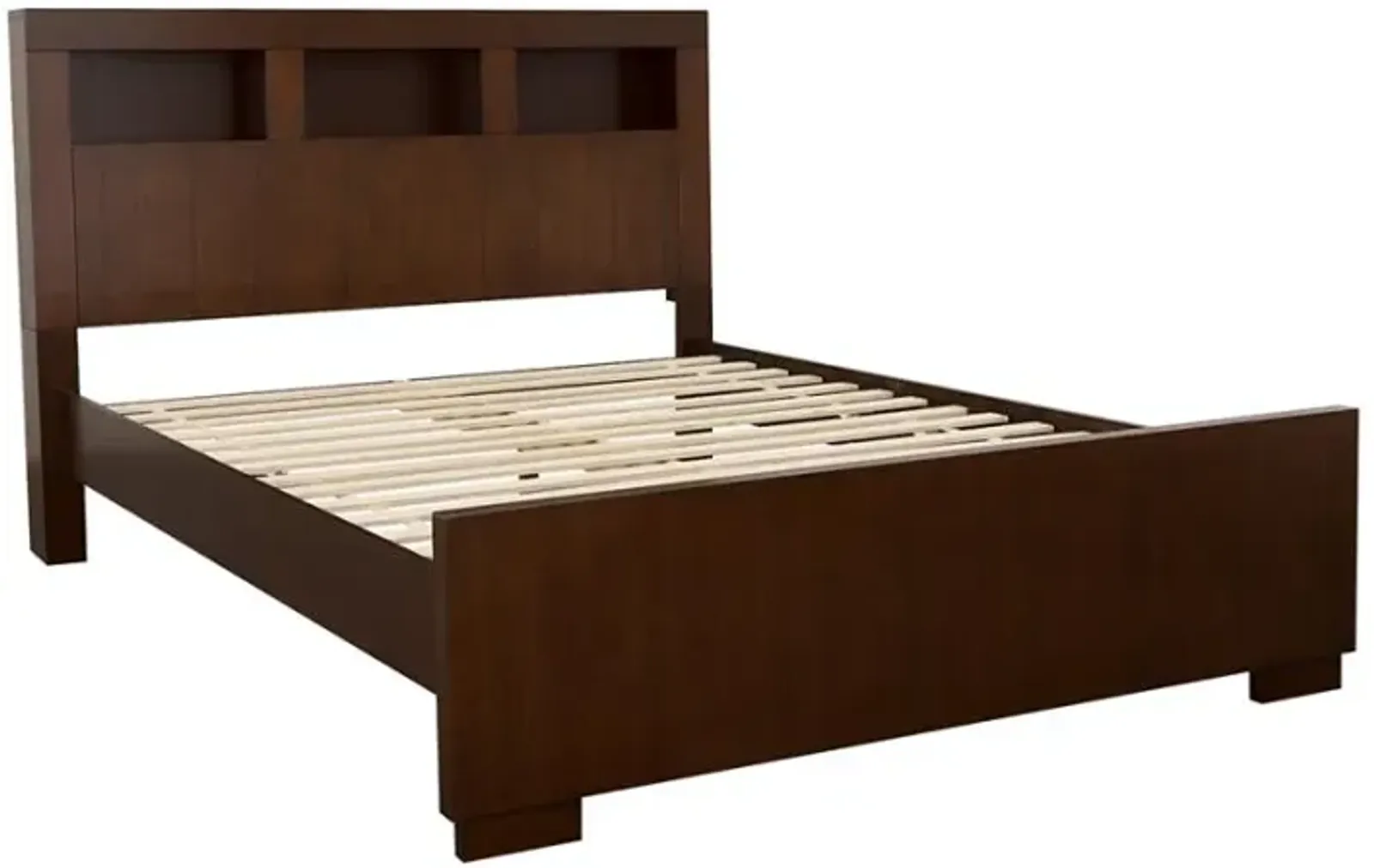 Jessica Eastern King Bed with Storage Headboard Cappuccino