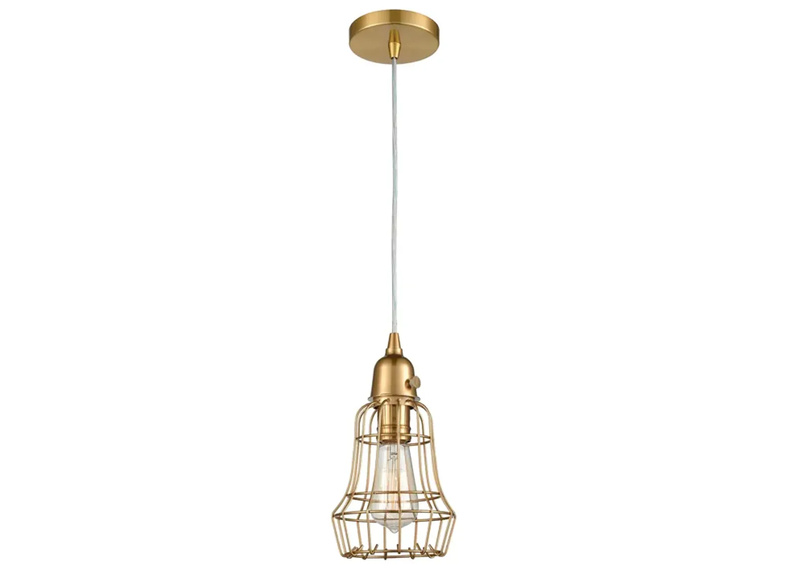 Squashcourt 6" Wide 1-Light Mini Pendant - Aged Brass