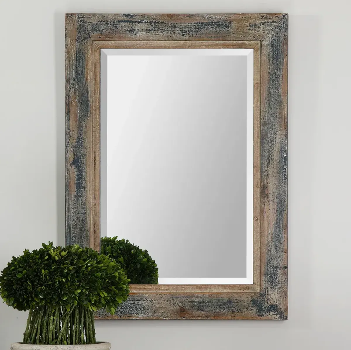 Bozeman Distressed Blue Mirror