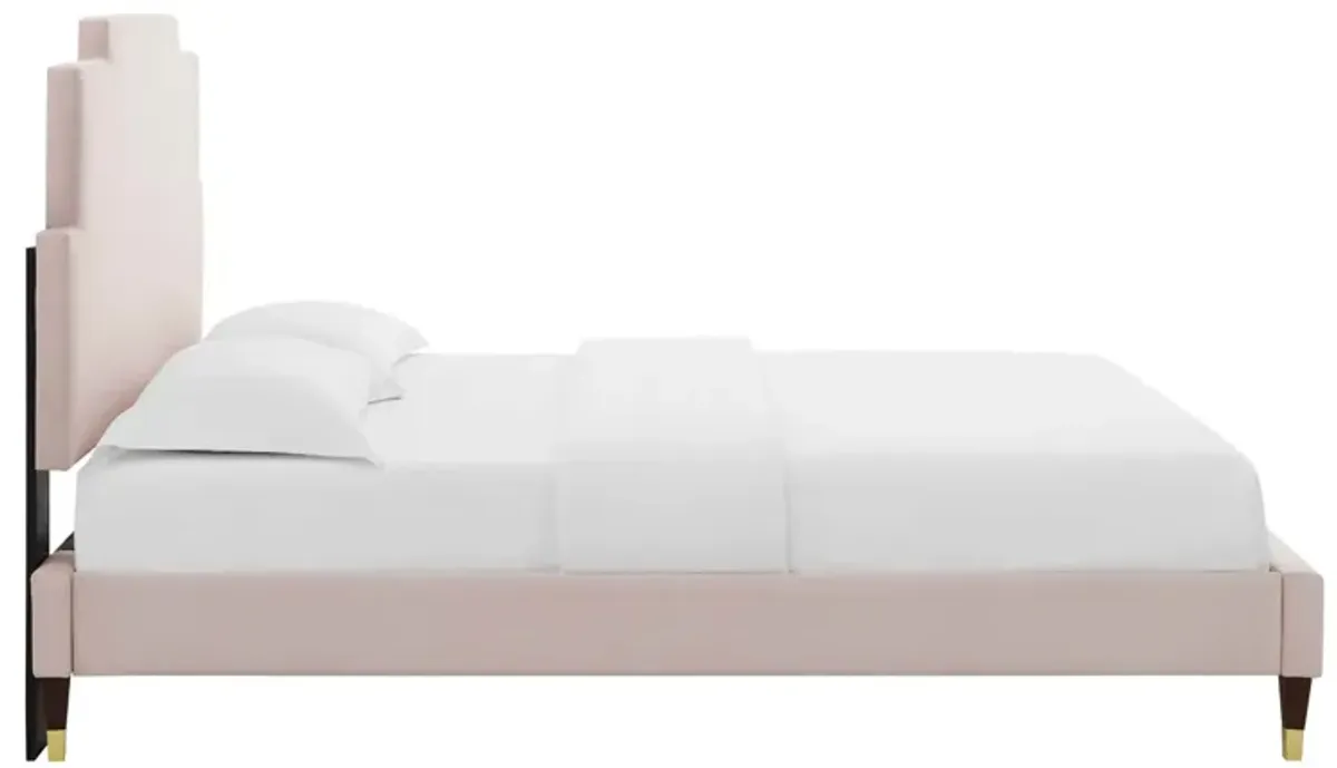 Lindsey Performance Velvet Full Platform Bed