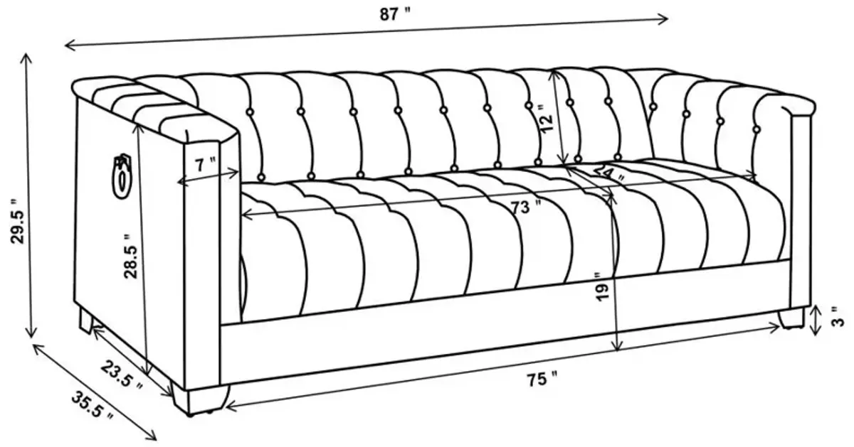 Chaviano Tufted Upholstered Sofa Pearl White