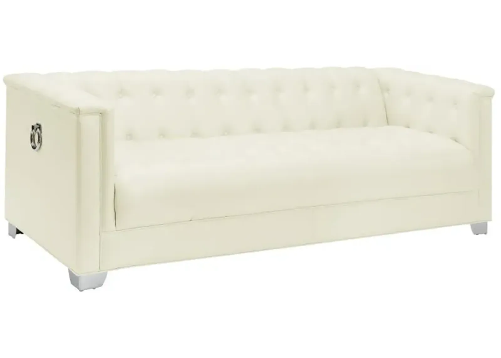 Chaviano Tufted Upholstered Sofa Pearl White