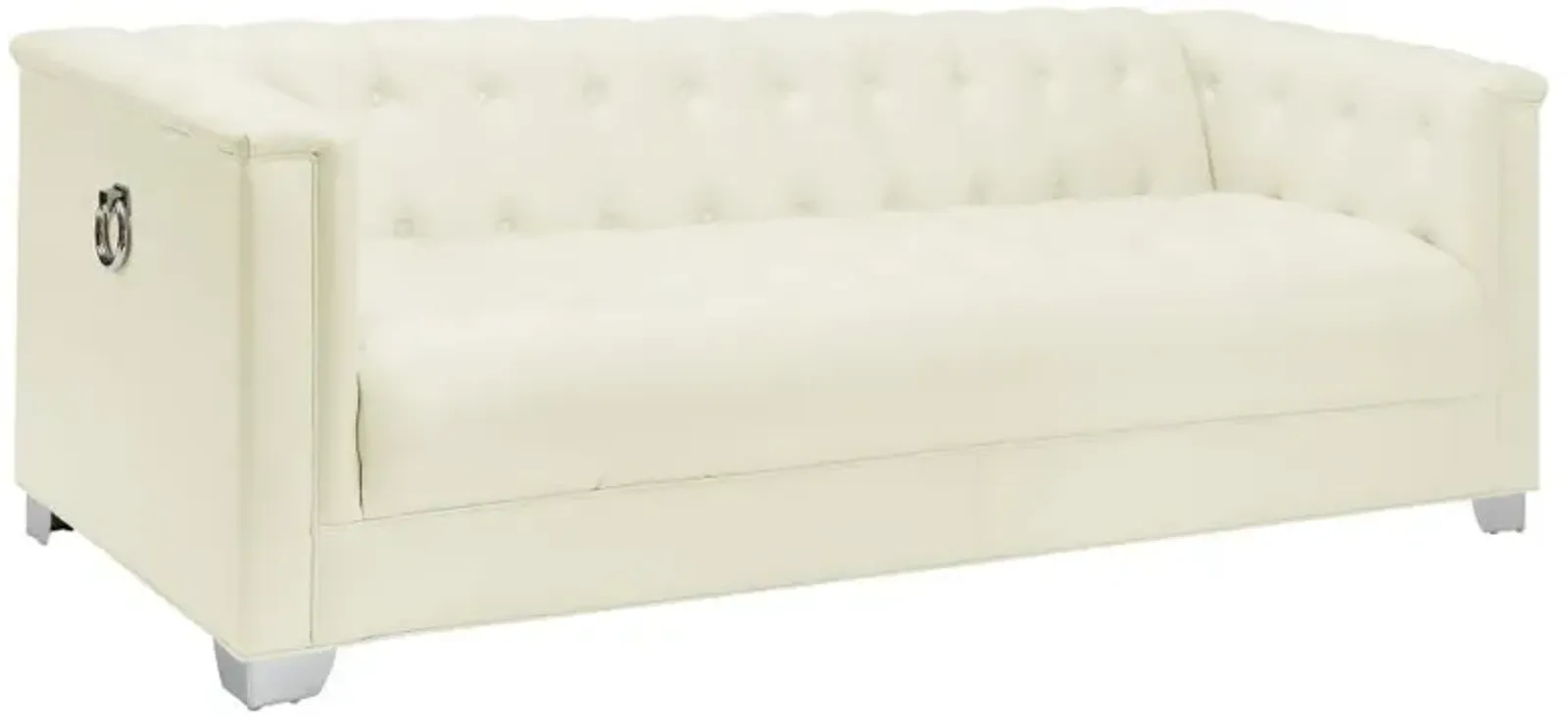 Chaviano Tufted Upholstered Sofa Pearl White