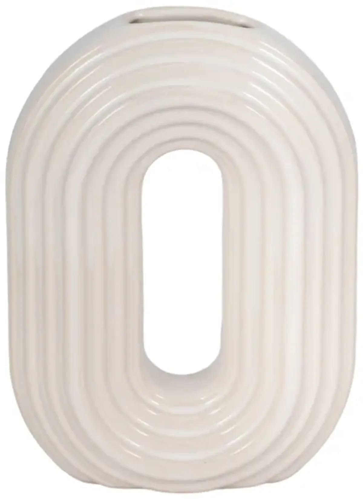 8" Oval Arch Vase, Ivory