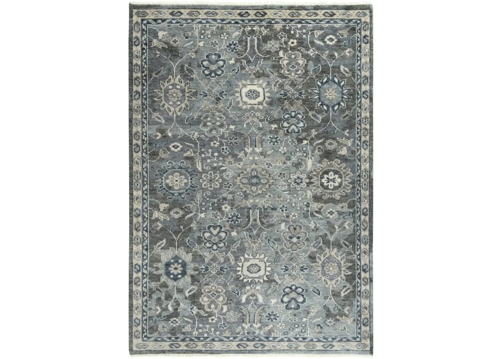 Ashton Gray  Hand Spun Wool/Tencel 9'x12' Rectangle Rug