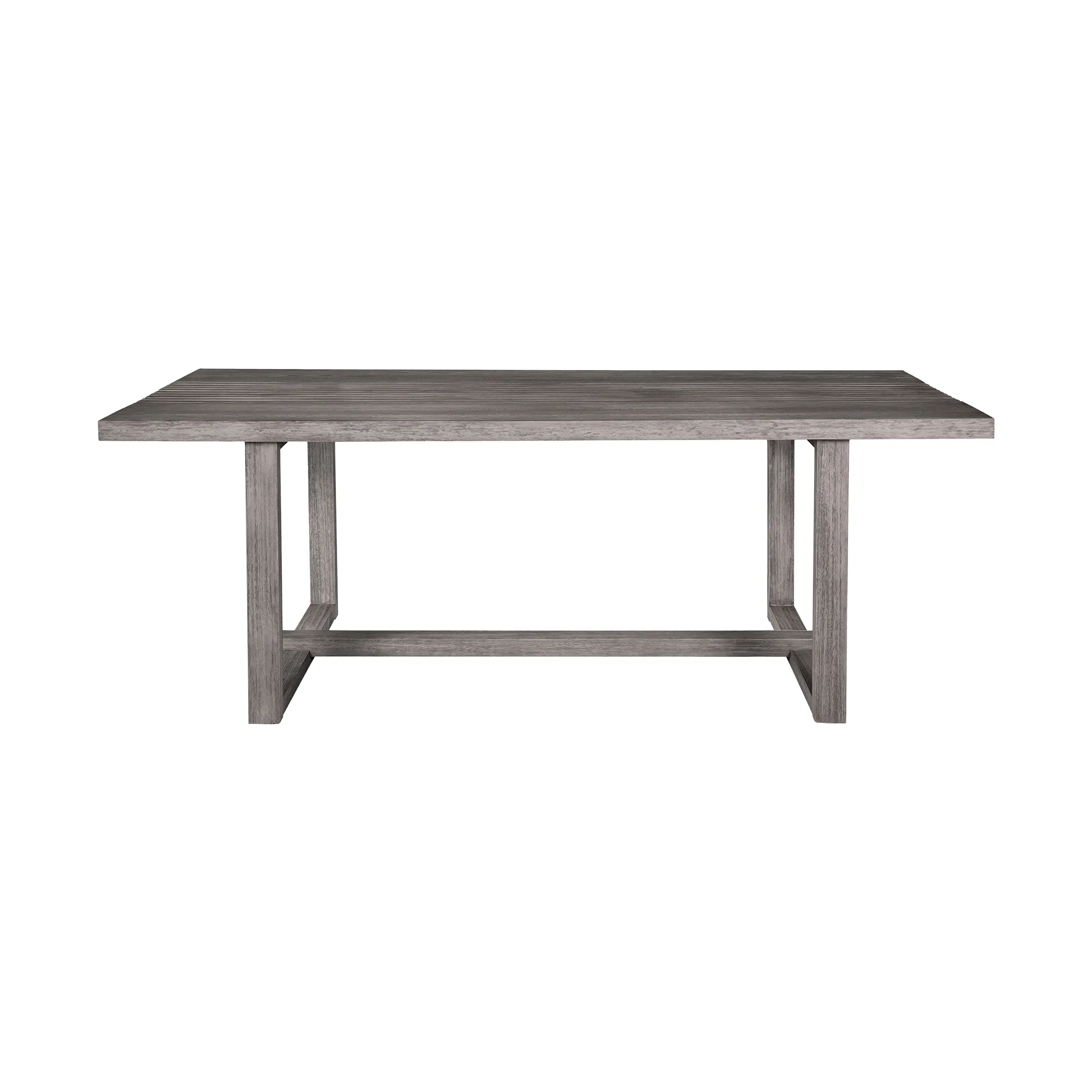 Vivid Outdoor Patio Dining Table in Gray Eucalyptus Wood