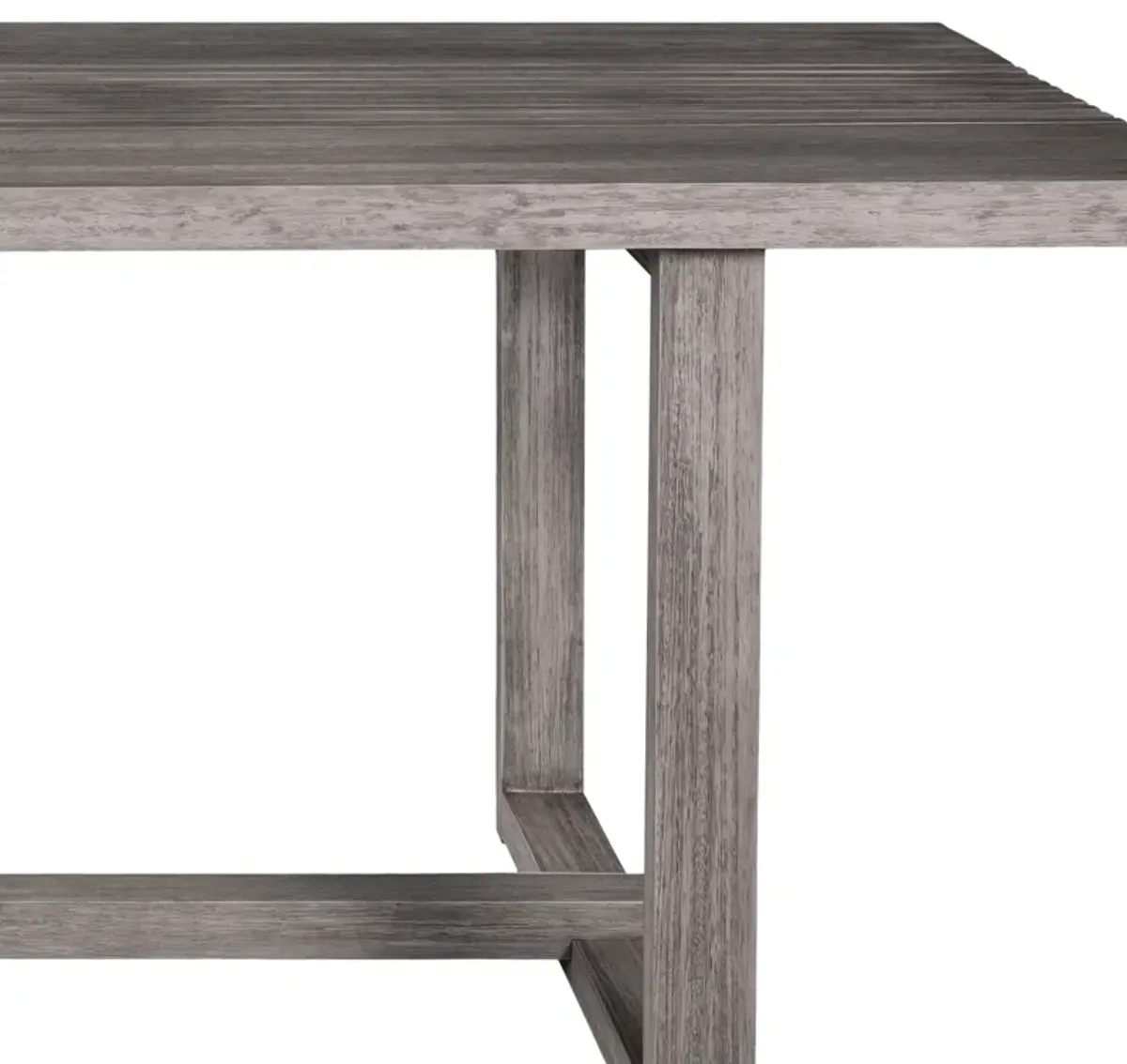 Vivid Outdoor Patio Dining Table in Gray Eucalyptus Wood