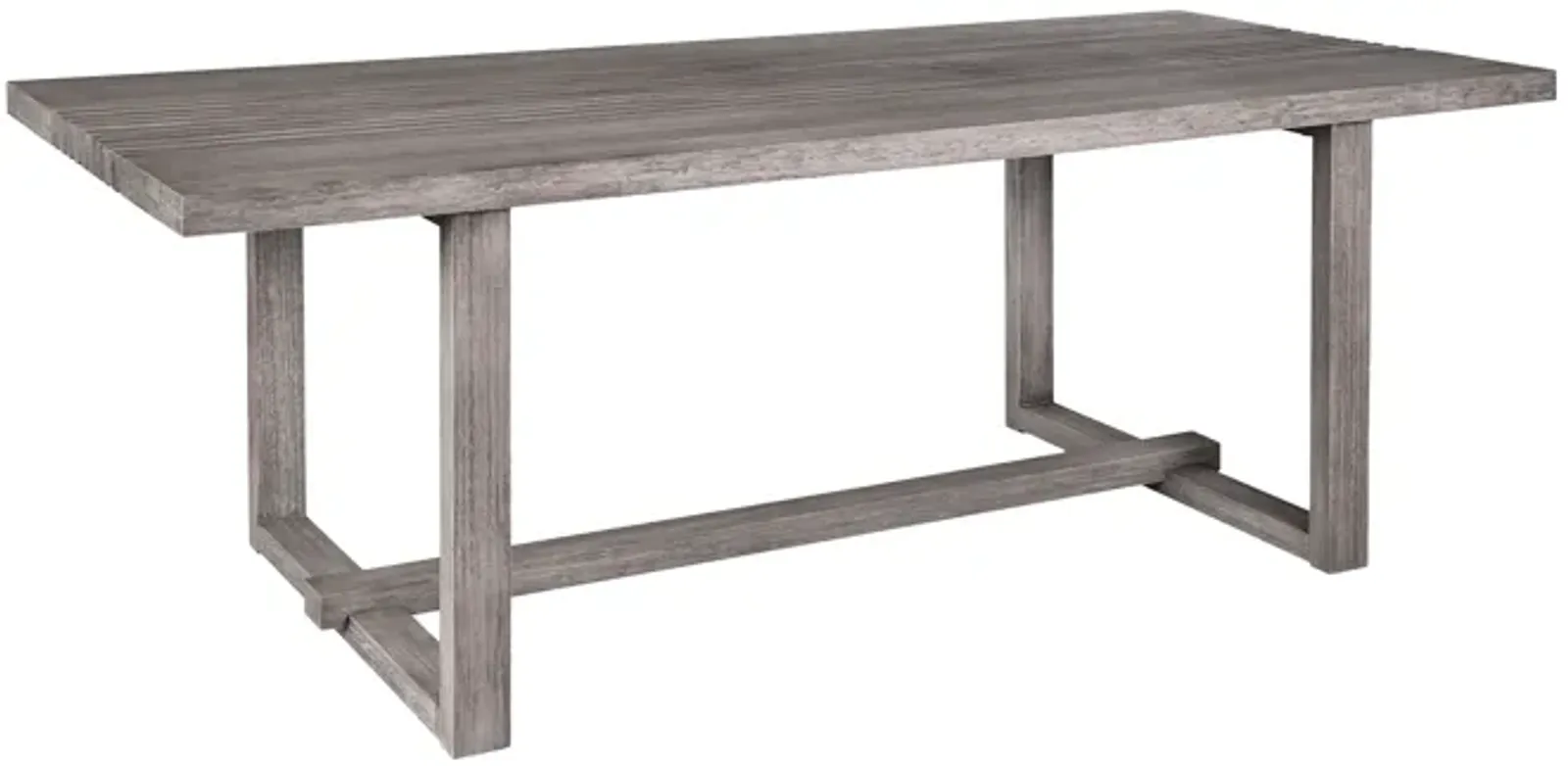 Vivid Outdoor Patio Dining Table in Gray Eucalyptus Wood