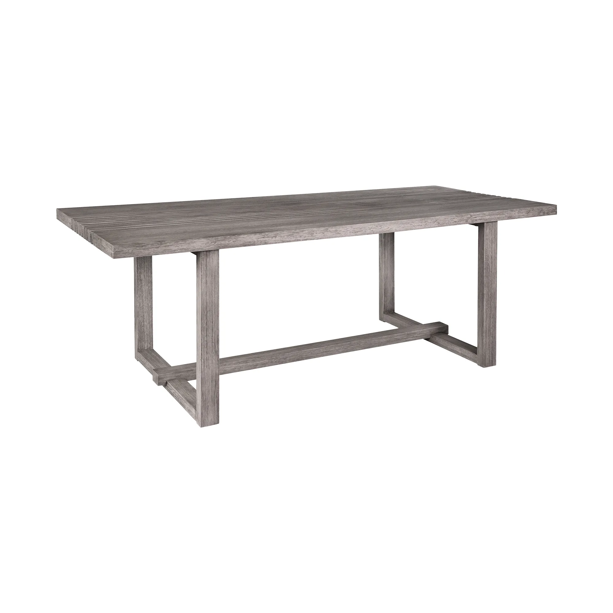 Vivid Outdoor Patio Dining Table in Gray Eucalyptus Wood