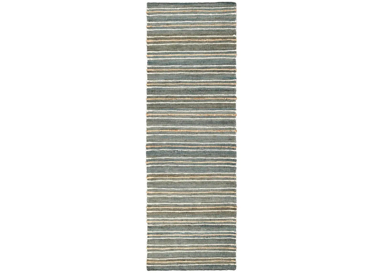 Del Mar 2.6'x8' Jute Blend Handwoven Sustainable Blue Accent Rug Runner