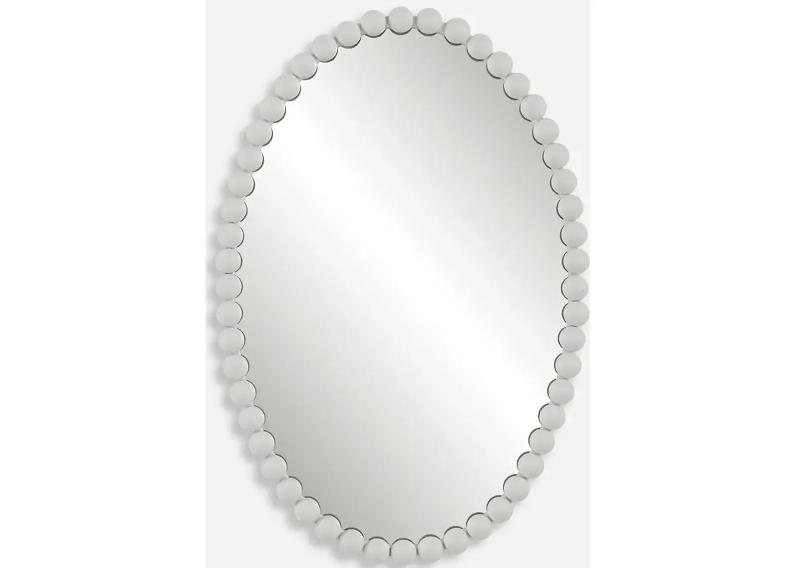 Serna White Oval Mirror