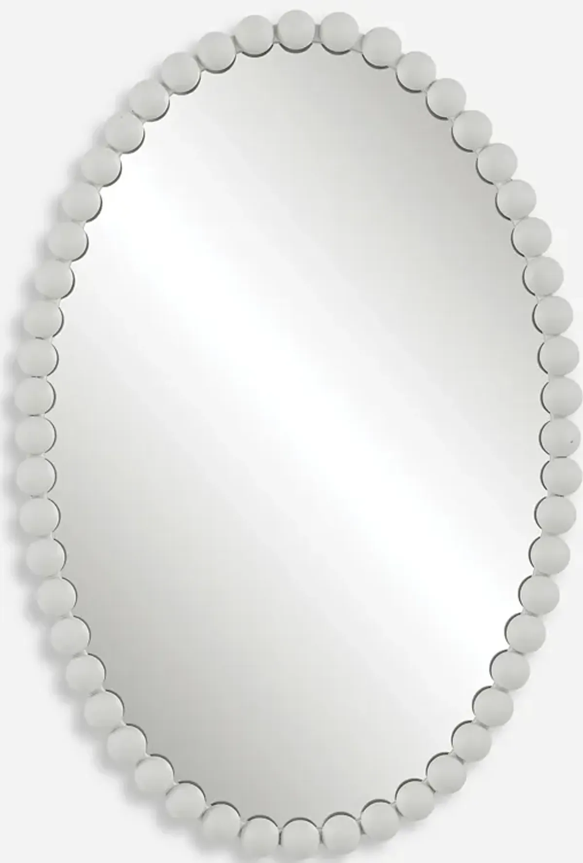 Serna White Oval Mirror