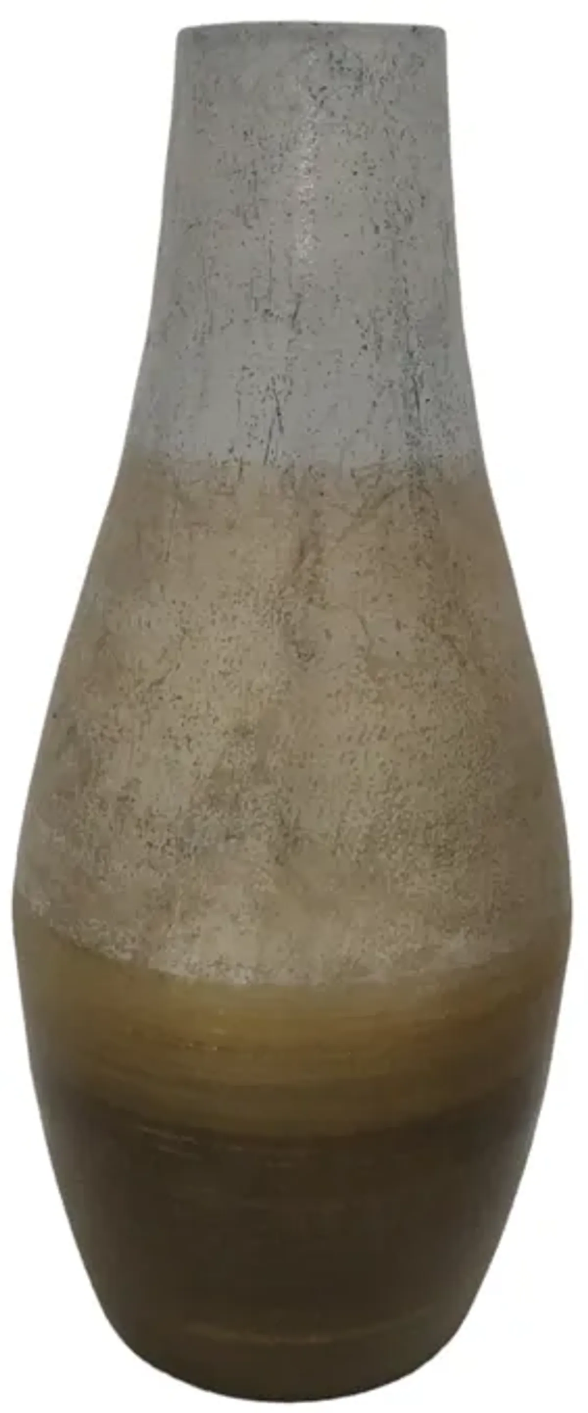 21"gold Ombre Metal Hourglss Vase,wht/gld