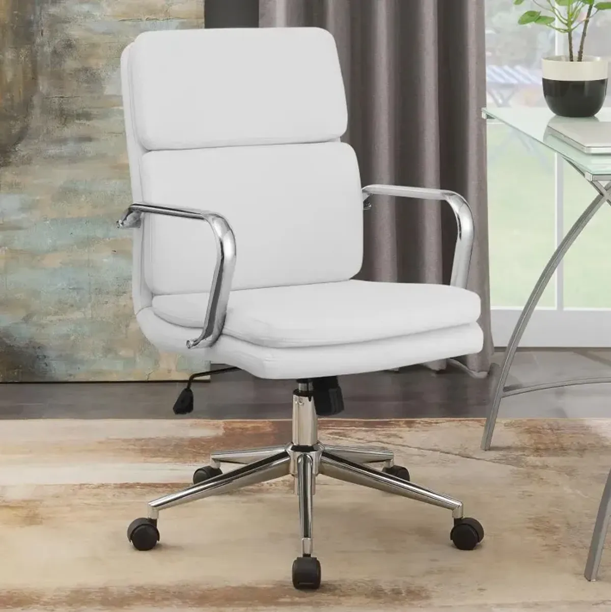 Adamstown Standard Back Upholstered Office Chair White