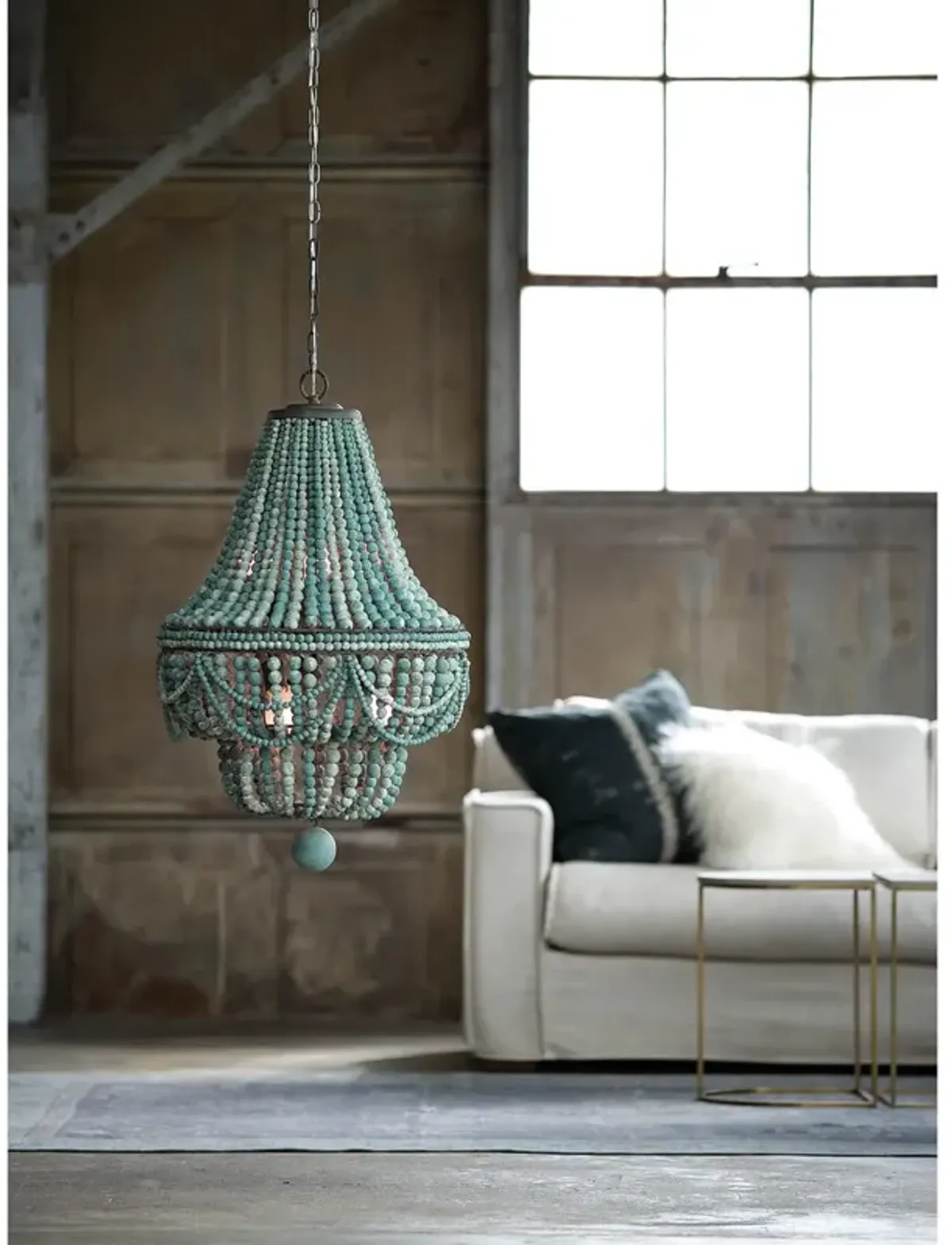 Malibu Chandelier (Weathered Blue)