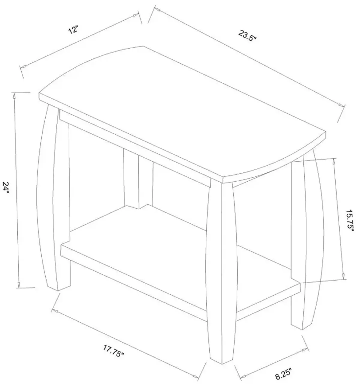 Raphael 1-shelf Chairside Table Cappuccino