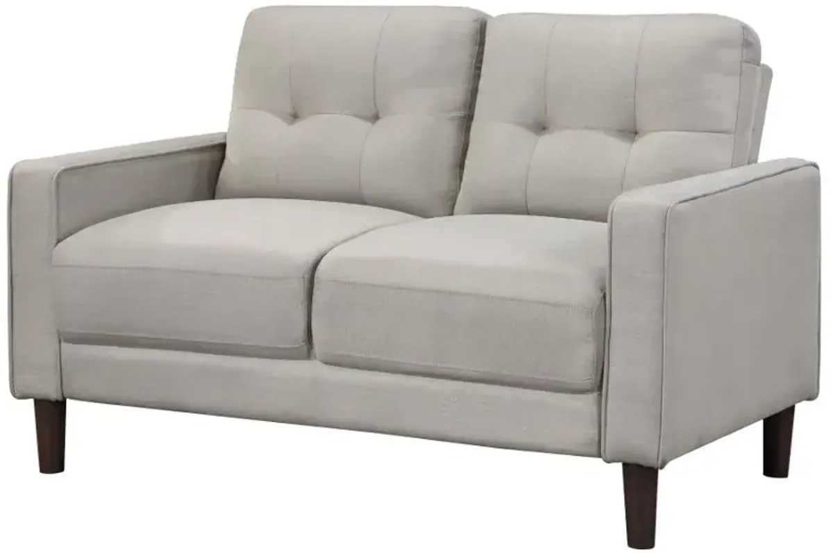 Bowen Upholstered Track Arms Tufted Loveseat Beige