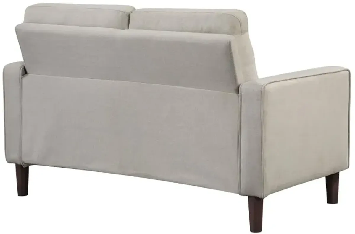 Bowen Upholstered Track Arms Tufted Loveseat Beige