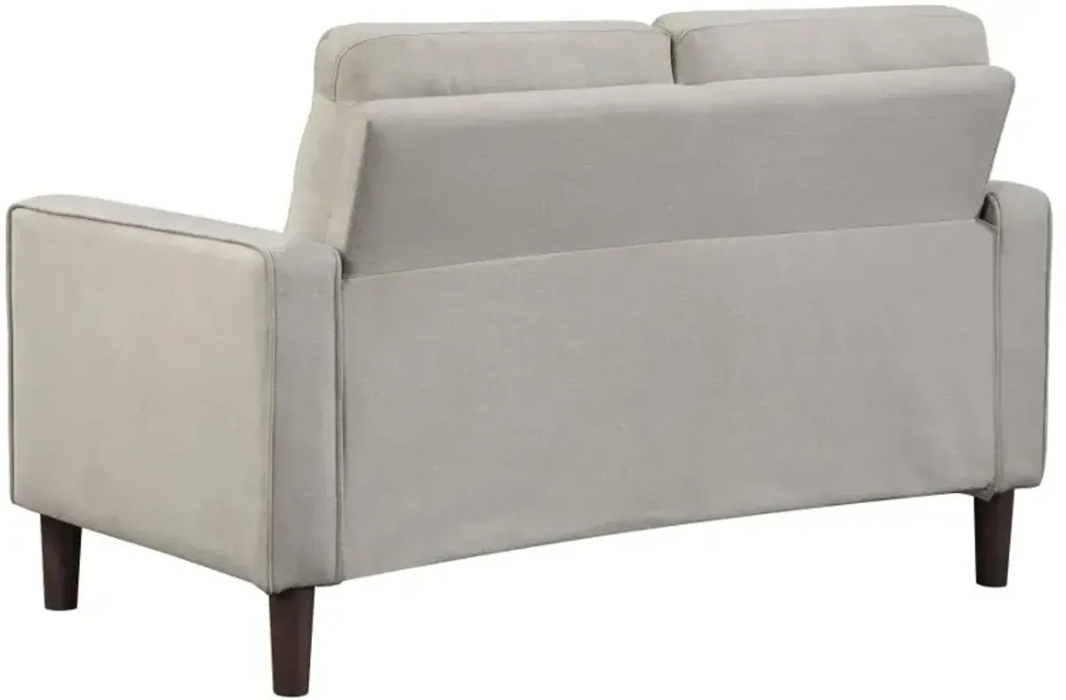 Bowen Upholstered Track Arms Tufted Loveseat Beige