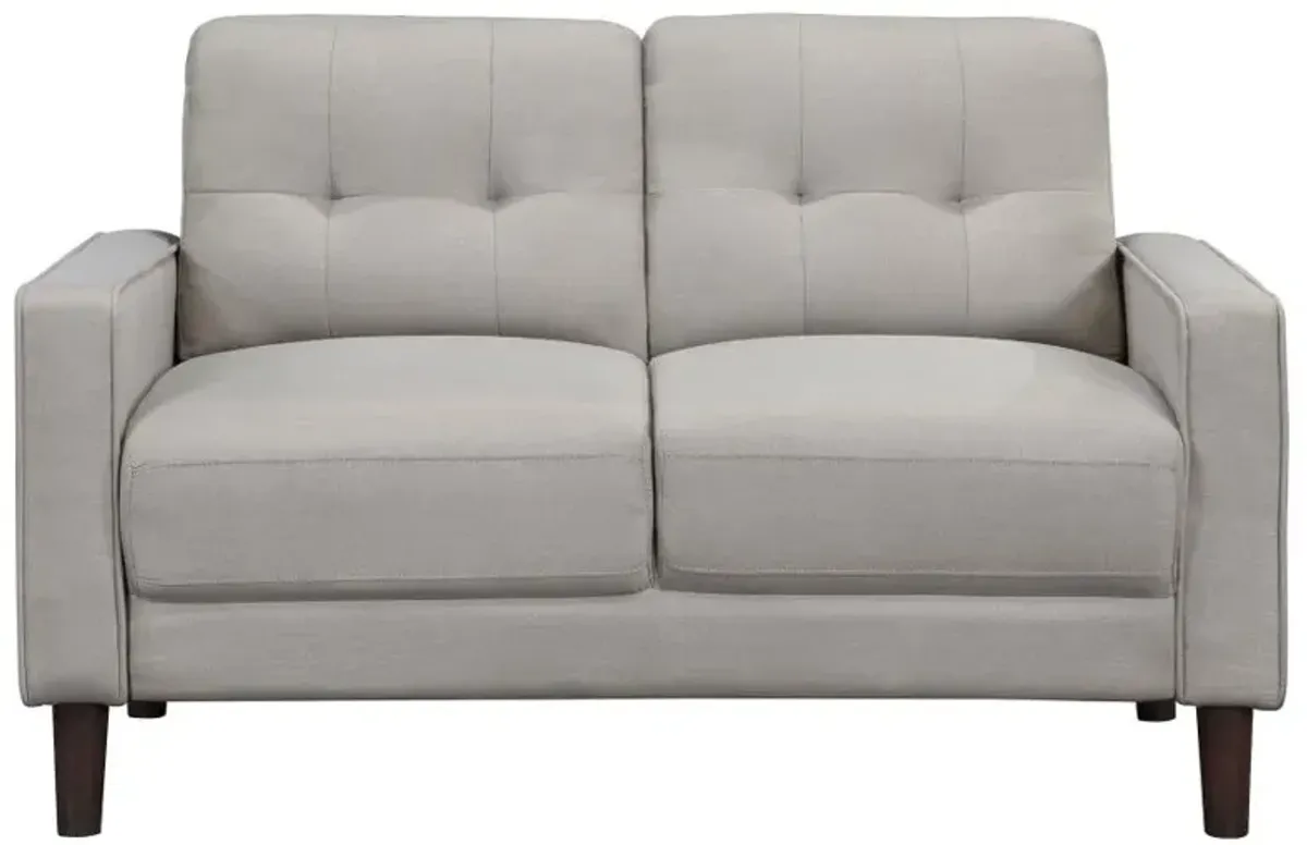 Bowen Upholstered Track Arms Tufted Loveseat Beige