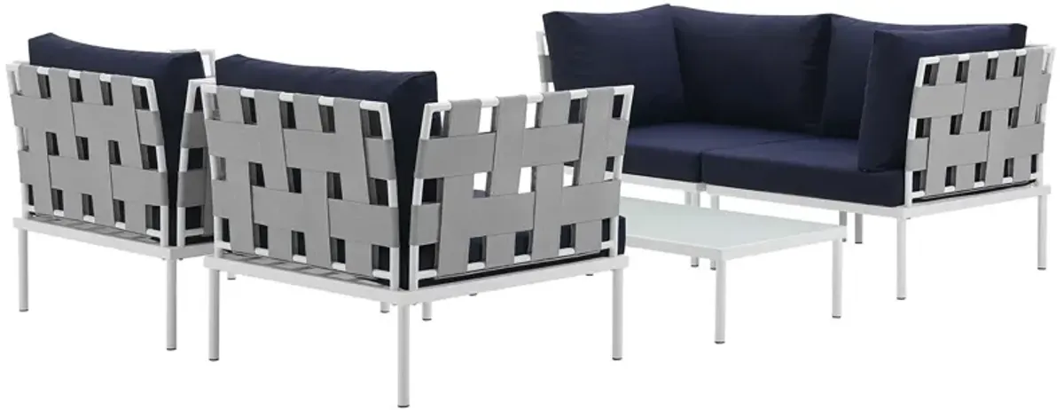 Harmony 5  Piece Outdoor Patio Aluminum Sectional Sofa Set