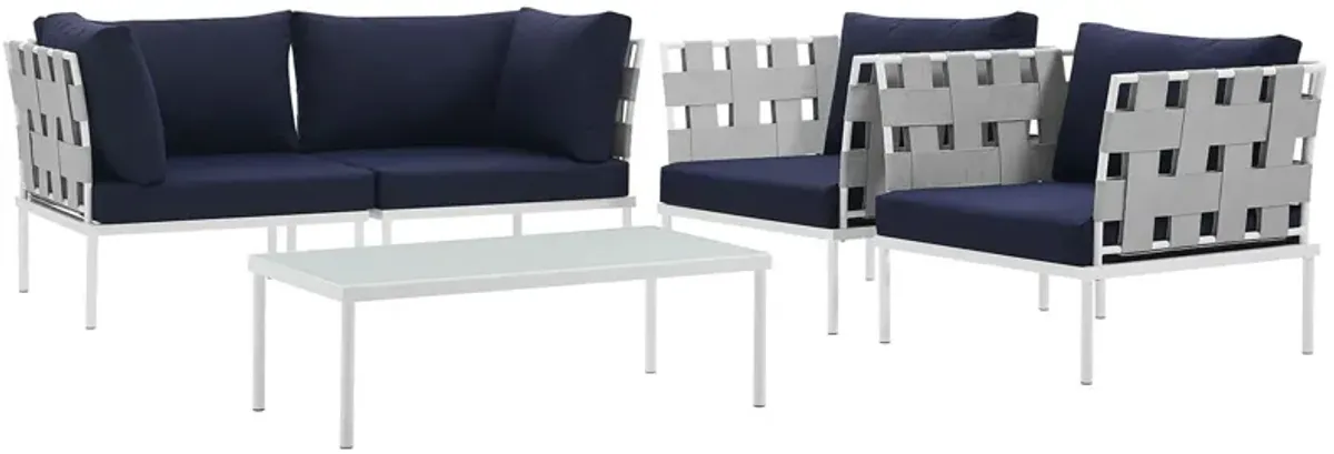 Harmony 5  Piece Outdoor Patio Aluminum Sectional Sofa Set