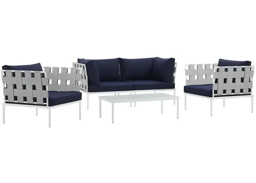 Harmony 5  Piece Outdoor Patio Aluminum Sectional Sofa Set