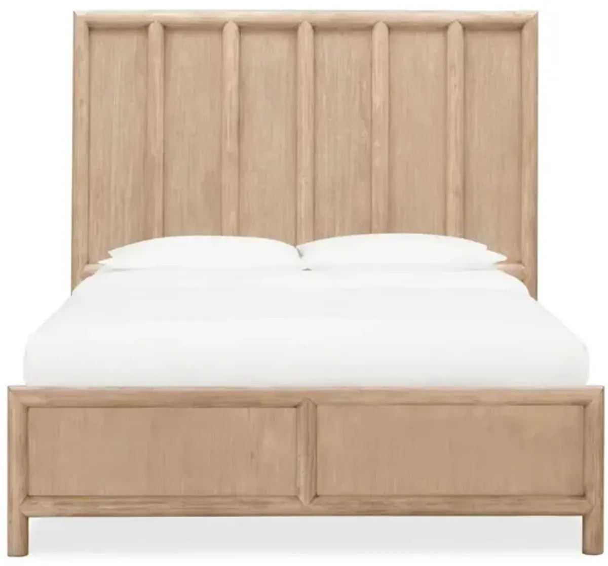 Dorsey Queen-size Wooden Panel Bed in Granola