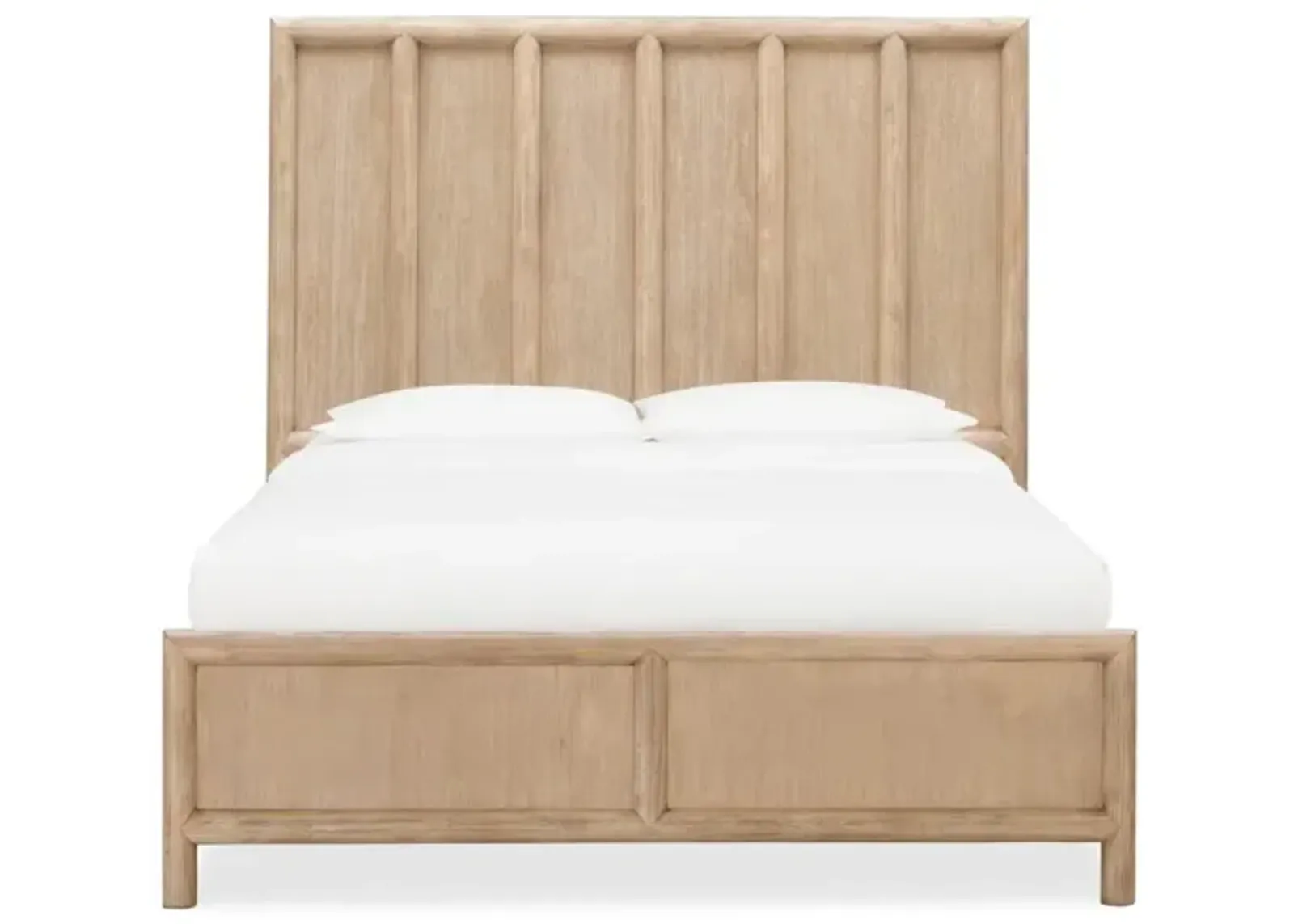 Dorsey Queen-size Wooden Panel Bed in Granola