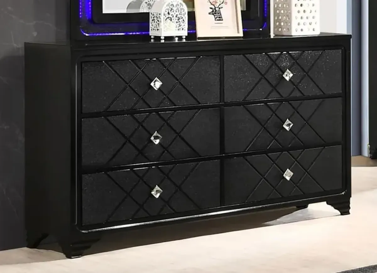 Penelope 6-drawer Dresser Black