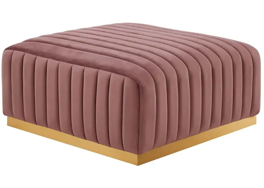 Conjure Channel Tufted Performance Velvet Ottoman