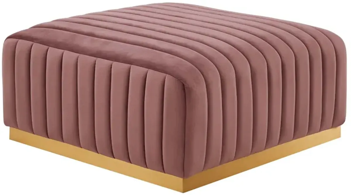 Conjure Channel Tufted Performance Velvet Ottoman