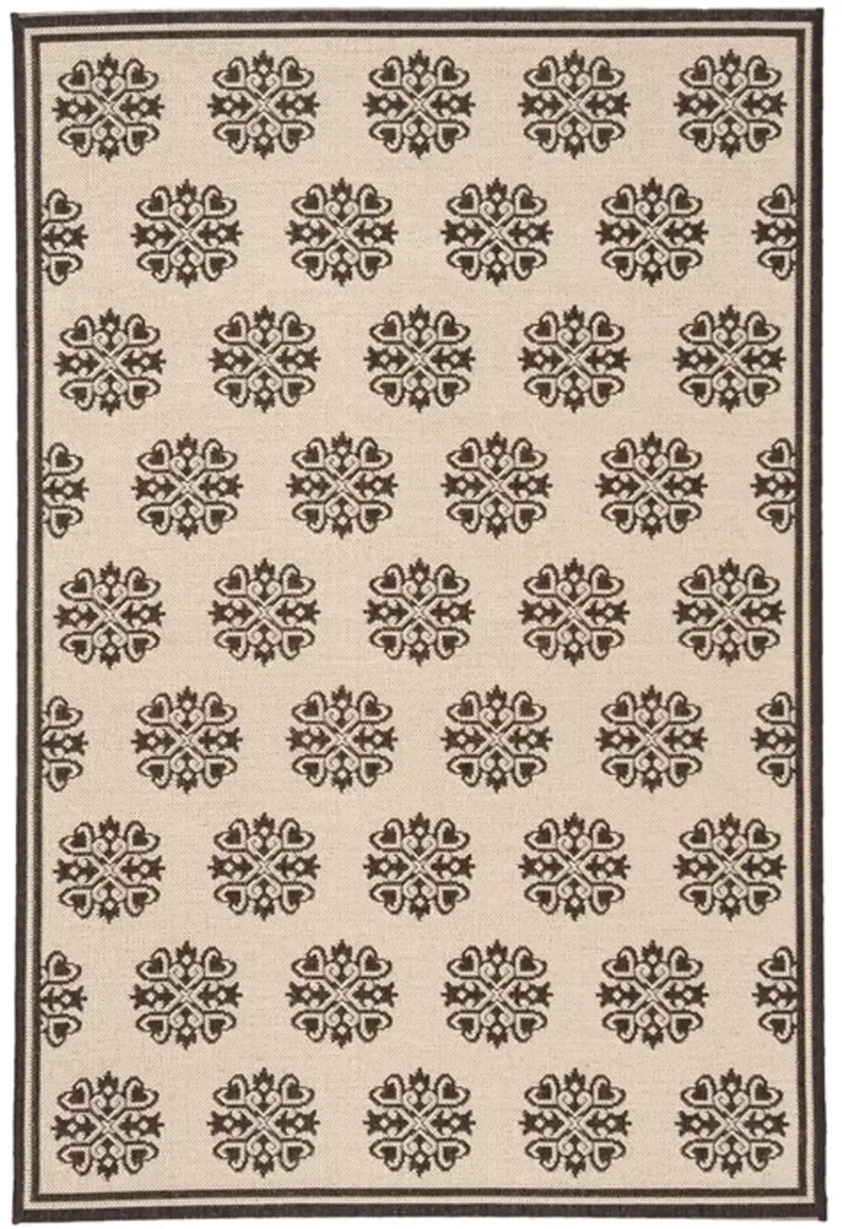 LINDEN 181 Collection LND181U-4 Creme / Brown 4' X 6'