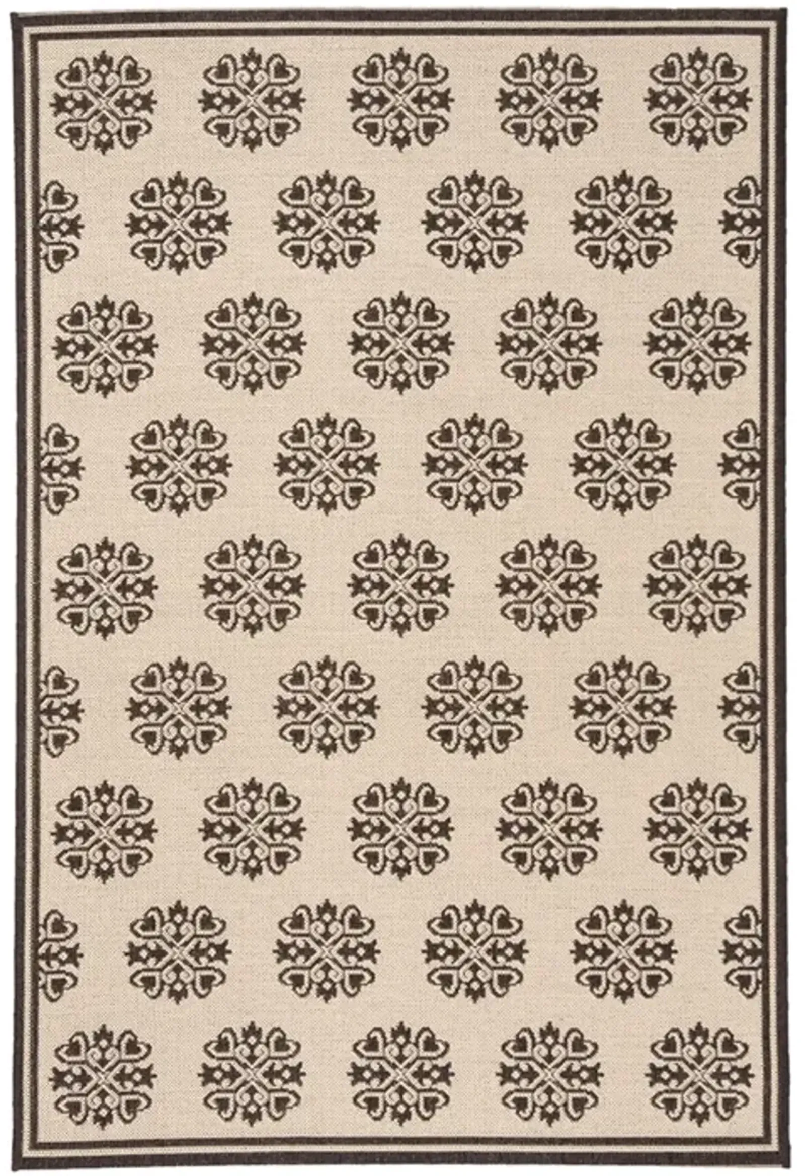 LINDEN 181 Collection LND181U-4 Creme / Brown 4' X 6'