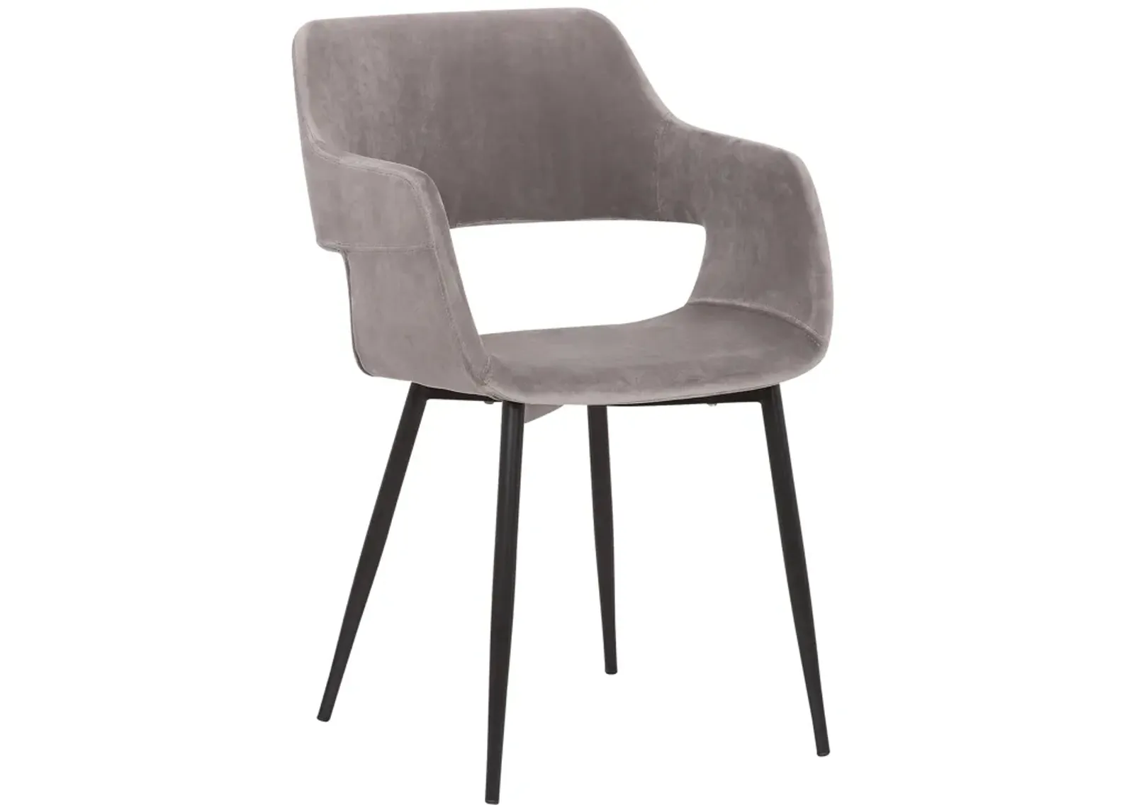 Ariana Mid-Century Gray Open Back Dining Accent Chair