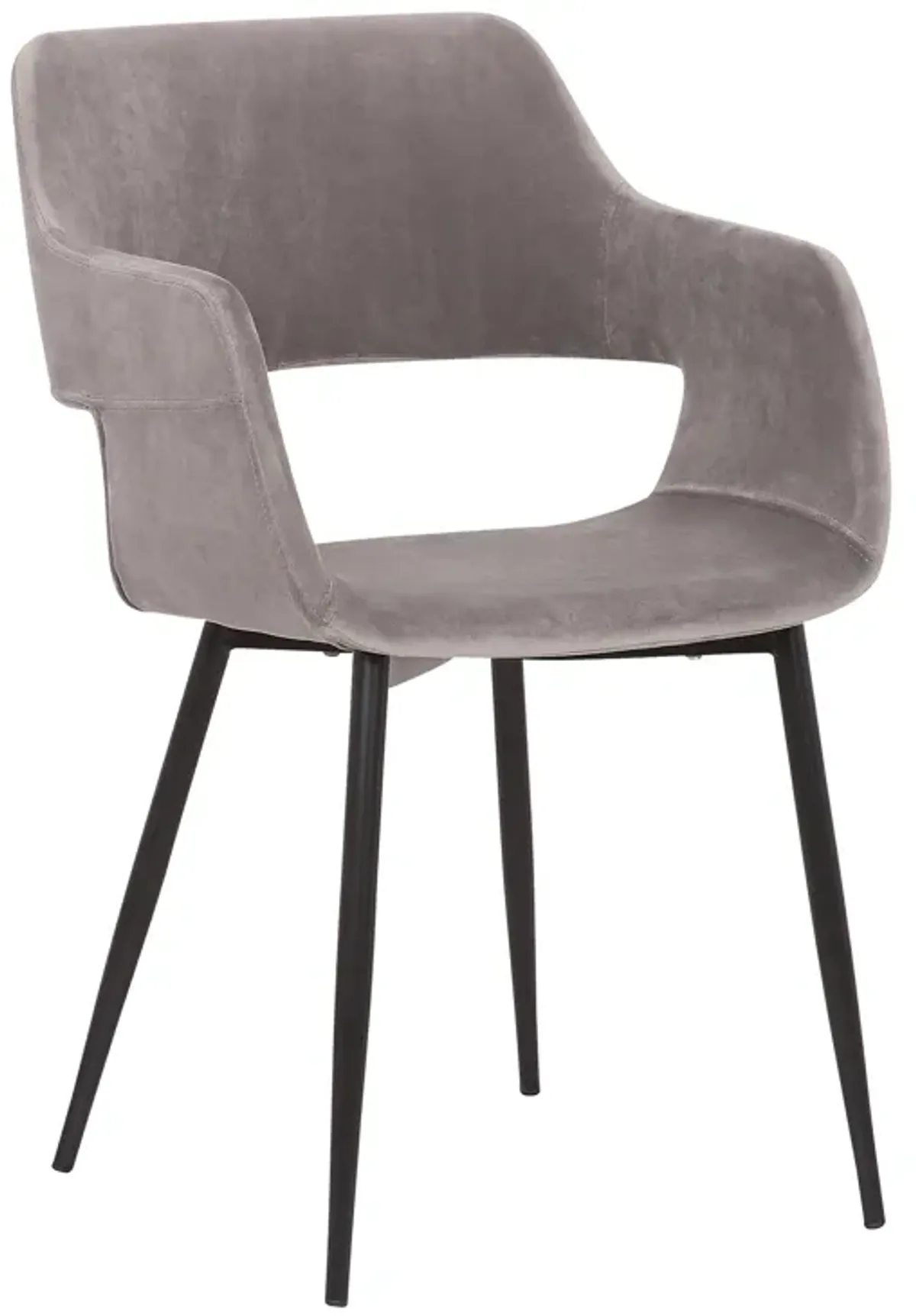 Ariana Mid-Century Gray Open Back Dining Accent Chair