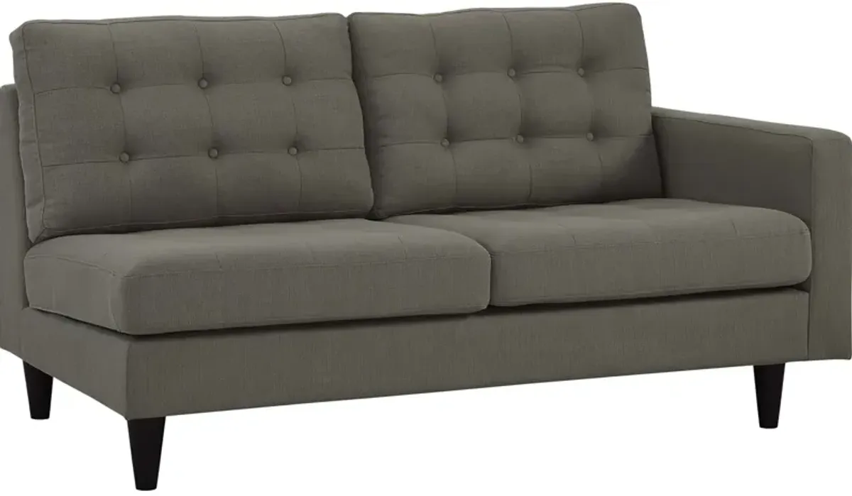 Empress Right-Facing Upholstered Fabric Loveseat