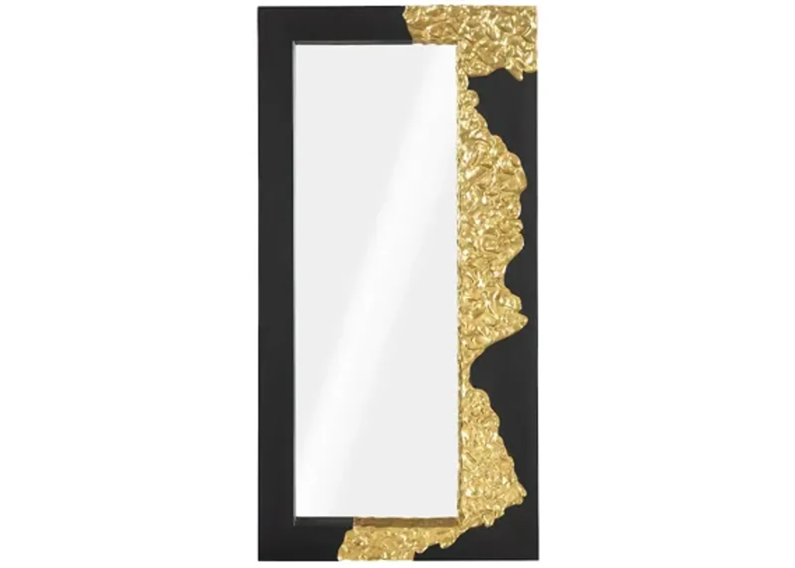 Mercury Mirror, Rectangle, Black, Gold Leaf